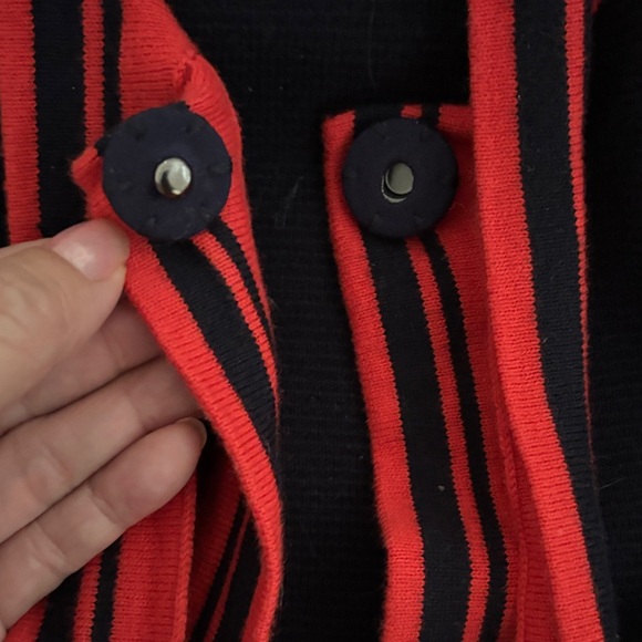 Maje Navy and Red Women's Cardigan Sz 2 - Picture 6 of 7